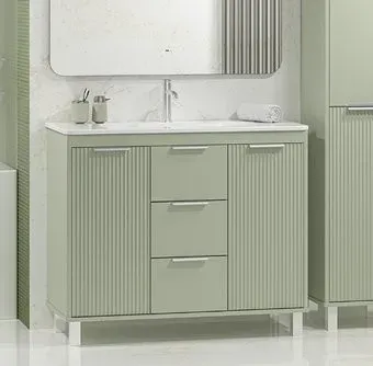 Brevita Тумба с умывальником Risacca Pistachio 100 RIS-06100-0842Я+B-OND100-01 (фисташковый)