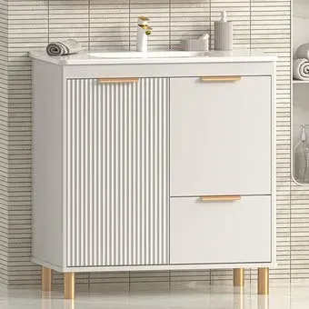 Brevita Тумба с умывальником Risacca Crema 80 RIS-06080-0342Я+B-OND080-01 (серый кашемир)