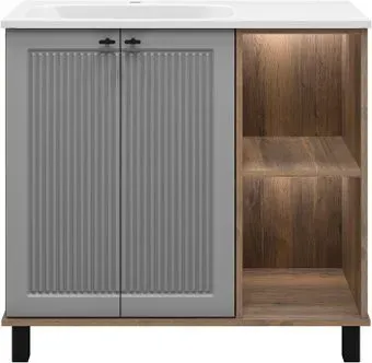 Brevita Тумба с умывальником Lumus 90 LUM-06070-0842ЯL+ФР-00003411
