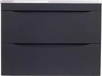 Symbolite Тумба под умывальник Бергамо мини 70 Люкс Plus 2 ящика + Каре Люкс Мини 70х35 (подвесная, черный)