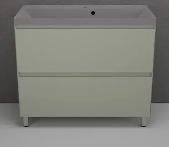 Symbolite Тумба под умывальник Манхэттен 100 Plus 2 ящика + Line 100x48 (олива/серый шелк)