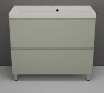 Symbolite Тумба под умывальник Манхэттен 100 Plus 2 ящика + Line 100x48 (олива/жасмин)