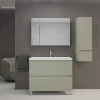 Symbolite Тумба под умывальник Манхэттен 100 Plus 2 ящика + Line 100x48 (олива)