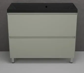 Symbolite Тумба под умывальник Манхэттен 100 Plus 2 ящика + Line 100x48 (олива/антрацит)