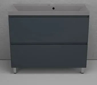 Symbolite Тумба под умывальник Манхэттен 100 Plus 2 ящика + Line 100x48 (графит/серый шелк)