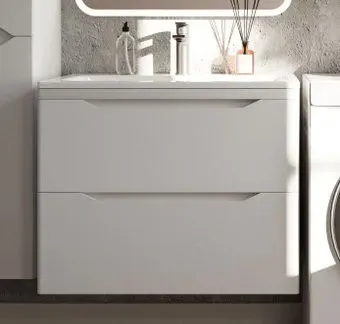 Symbolite Тумба под умывальник Марелла 70 Люкс Plus 2 ящика + Марелла Люкс 70х40 (подвесная, белый матовый)