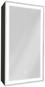 Континент Шкаф с зеркалом Mirror Box Black Led 35x65 (левый)