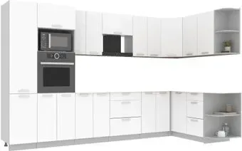 Интерлиния Мила Лайт 1.68x3.4 правая без столешницы (белый платинум)