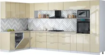 Интерлиния Мила Gloss 1.896х3.98 (ваниль глянец/ваниль глянец/травертин серый)