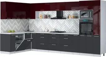 Интерлиния Мила Gloss 1.896х3.88 (пепел/бордовый глянец/серый каспий)