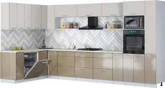 Интерлиния Мила Gloss 1.896х3.88 (капучино глянец/кашемир/травертин серый)