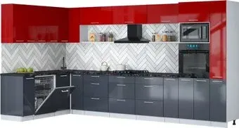 Интерлиния Мила Gloss 1.896х3.88 (асфальт глянец/красный глянец/кастилло темный)