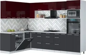 Интерлиния Мила Gloss 1.896х2.98-2 (пепел/бордовый глянец/серый каспий)