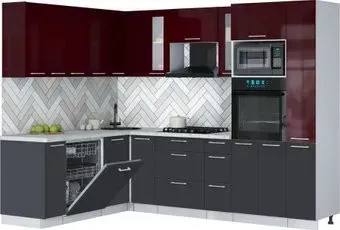 Интерлиния Мила Gloss 1.896х2.68 (пепел/бордовый глянец/серый каспий)