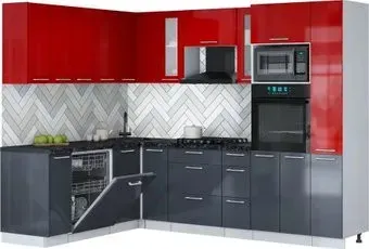 Интерлиния Мила Gloss 1.896х2.68 (асфальт глянец/красный глянец/кастилло темный)