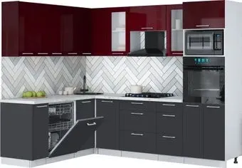 Интерлиния Мила Gloss 1.896х2.58 (пепел/бордовый глянец/серый каспий)