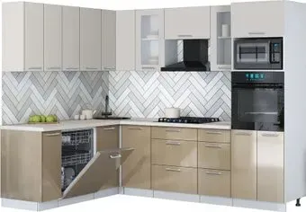 Интерлиния Мила Gloss 1.896х2.58 (капучино глянец/кашемир/травертин серый)