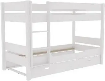 ММЦ Амелия 90x200 (двухъярусная, с выдвижным спальным местом, белый воск)