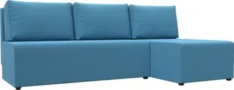 Лига диванов Поло правый 125529 (рогожка амур голубой)