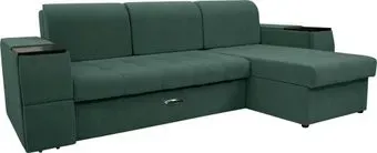 Сириус Лидер-13 с оттоманкой ППУ 285x165 (Eva 19 велюр темно-зеленый)