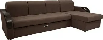 Сириус Лидер-6 с оттоманкой НПБ 300x165 (Eva 27 велюр коричневый)