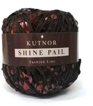 Kutnor Shine Pail 25 50 г 120 м (коричневый с пайетками винного оттенка)