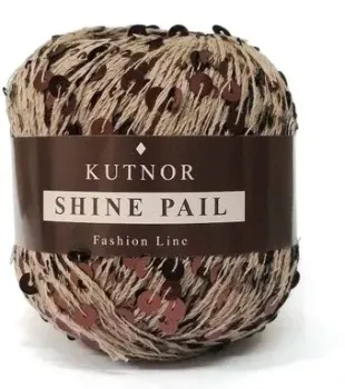 Kutnor Shine Pail 128 50 г 120 м (бежевый с коричневыми пайетками)