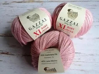 Gazzal Baby Wool XL 845 50 г 100 м (пудра)