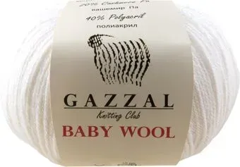 Gazzal Baby Wool 801 50 г 175 м (белый)