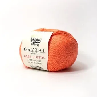 Gazzal Baby Cotton 3459 50 г 165 м (оранжевый неон)