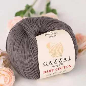 Gazzal Baby Cotton 3450 50 г 165 м (темно-серый)