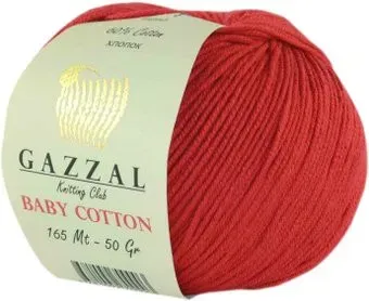 Gazzal Baby Cotton 3443 50 г 165 м (красный)