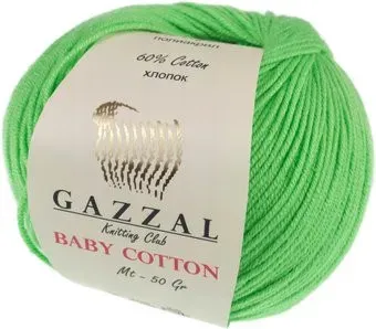 Gazzal Baby Cotton 3427 50 г 165 м (салатовый)