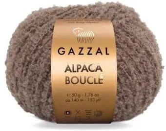 Gazzal Alpaca Boucle 126 50 г 140 м (грильяж/коричневый)