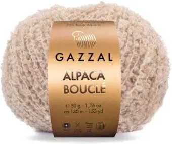 Gazzal Alpaca Boucle 121 50 г 140 м (светло-бежевый)