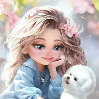 Феникс+ Блондинка с собачкой 71356
