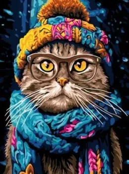 PaintLine Котик в шапке PL-00312