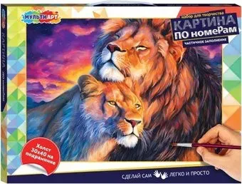 MultiArt Львы CANV30X40-PART-122097