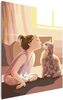PaintLine Девочка с котиком