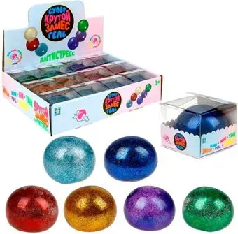 1toy Жмяка Супергель шар блёстки Т24588