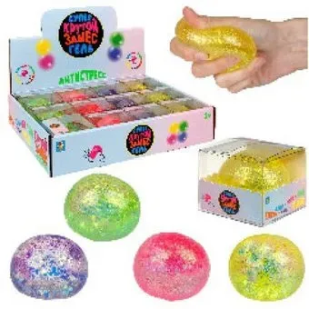 1toy Жмяка Супергель шар блёстки Т24586