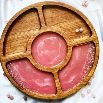 Wood_N_Sea Розовый кварц с натуральными камнями