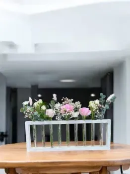 Florbox Деревянная для композиций на 9 колб 20x56.6x4 см (белый)