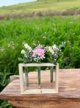 Florbox Деревянная для композиций на 3 колбы 30x24x3.8 см (натуральный)