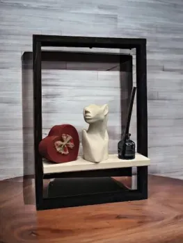 Florbox В рамке настенная 34x50x4 см (черный/орех)