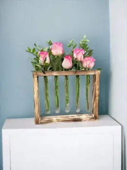Florbox Деревянная низкая на 5 колб 24x30 см (обжиг)