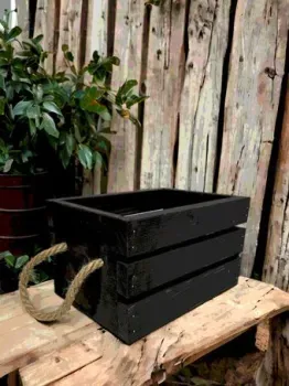 Florbox Деревянный интерьерный 24.9×15×18.5 см (черный)