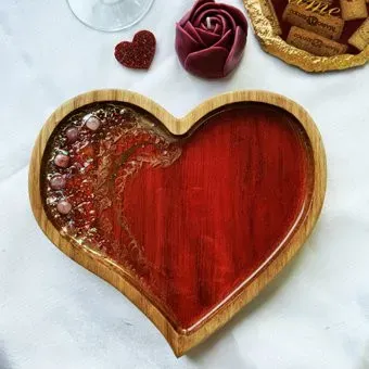 Wood_N_Sea Сердце с натуральными камнями