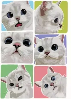 PaintLine Эмоции белого котика PL-00310