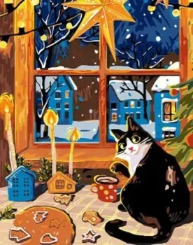PaintLine Рождественский котик PL-00354